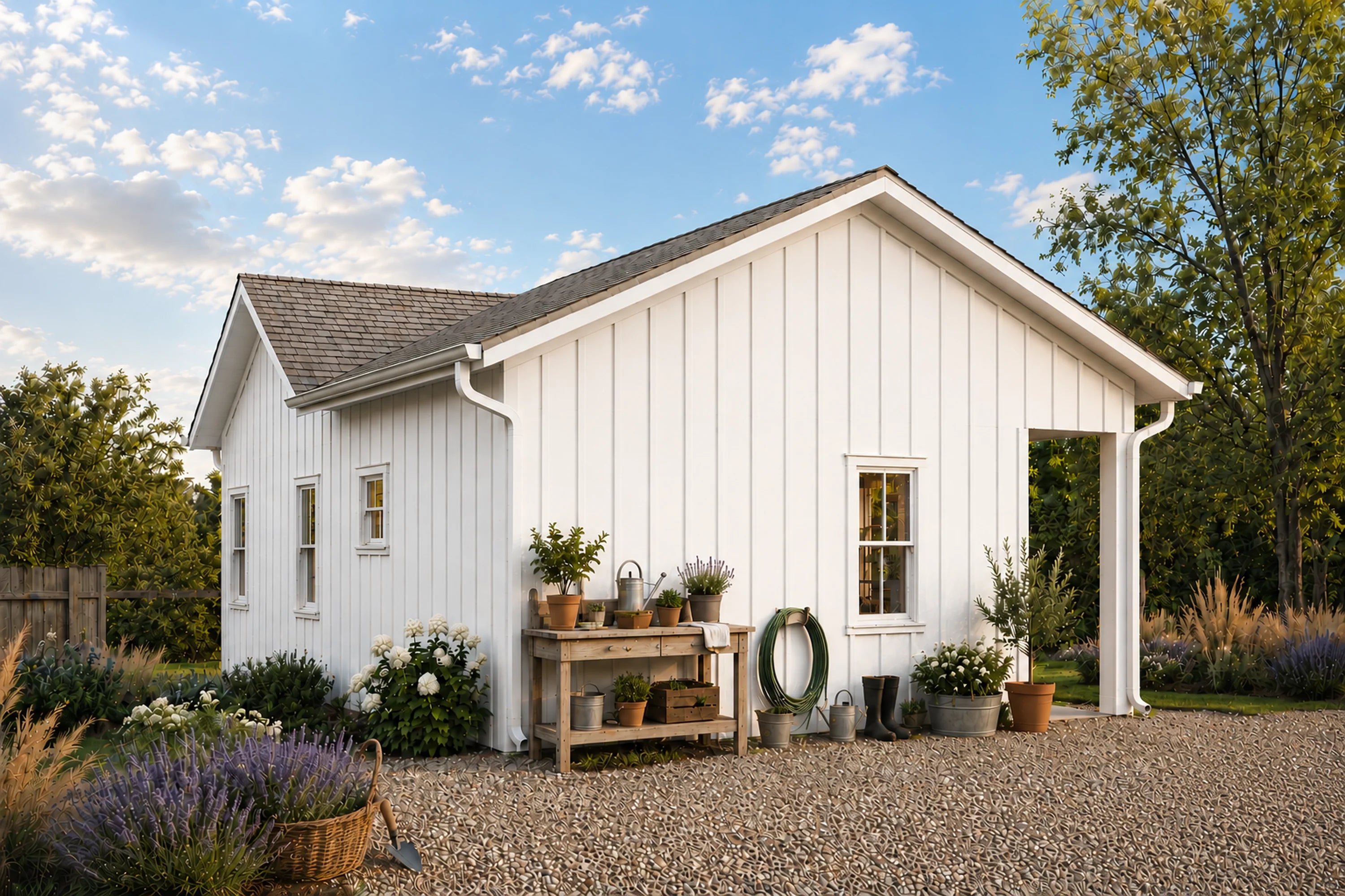 Farmhouse Larch 490 rear exterior render