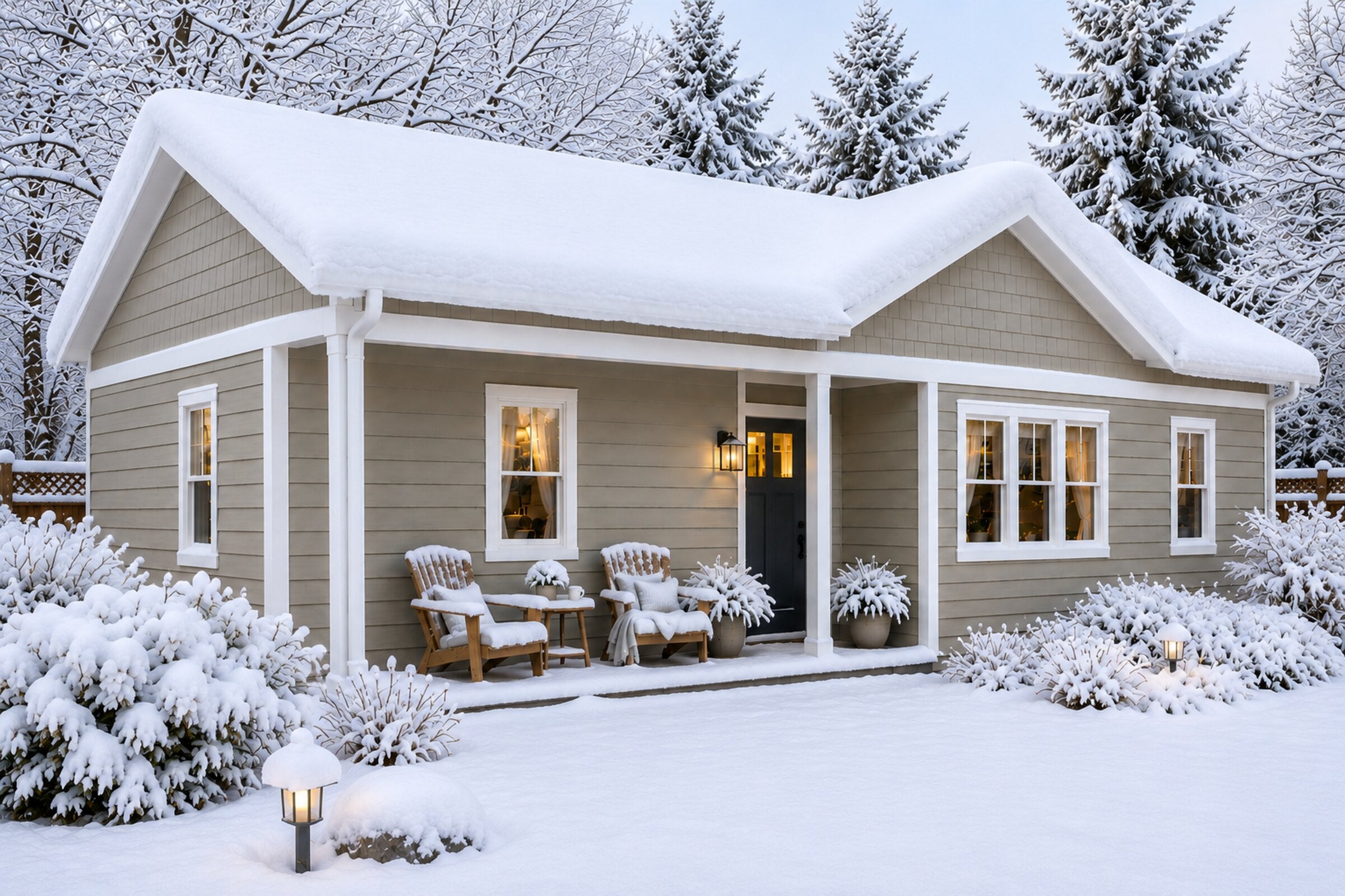 Laurel 618 Craftsman winter exterior render