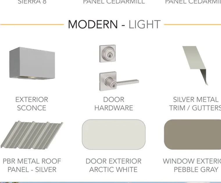 Modern light finish palette