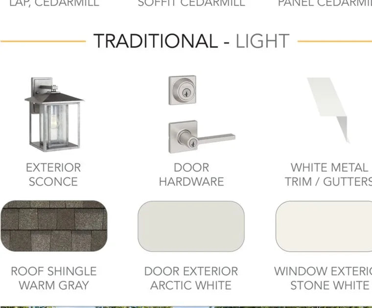 Traditional light finish palette
