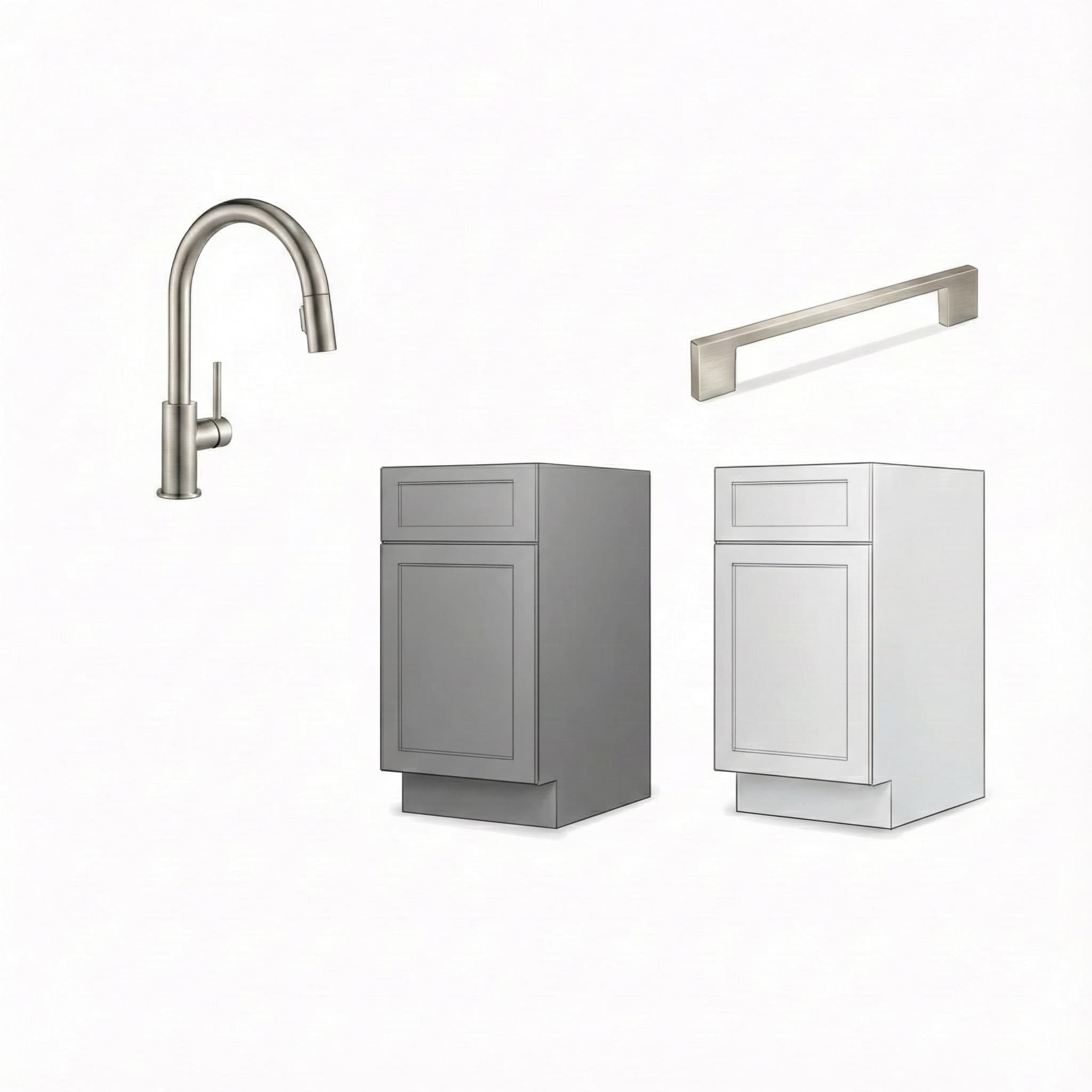 Modern Hardware and Cabinetry — Brushed Nickel