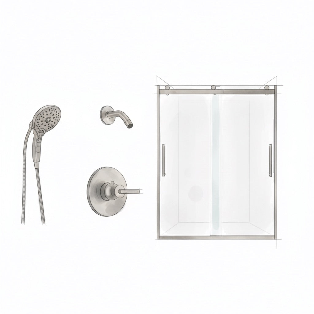 Contemporary Bath Fixtures — Brushed Nickel