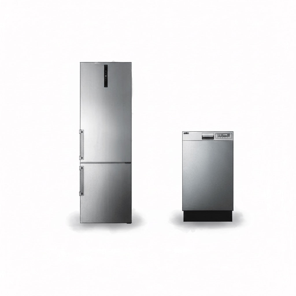 Stainless Steel Refrigerator and Dishwasher