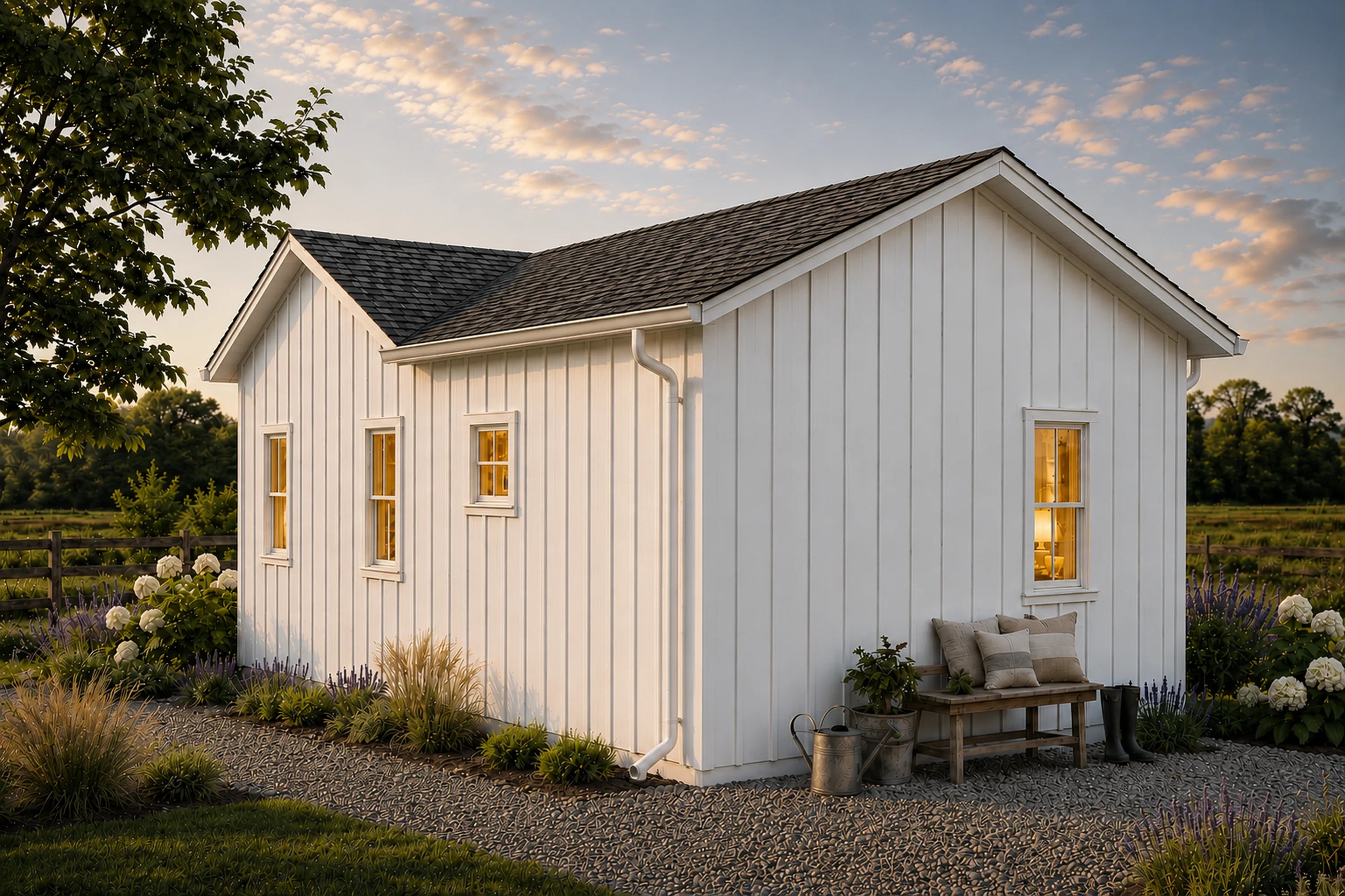 Farmhouse Robinia 450 rear exterior render