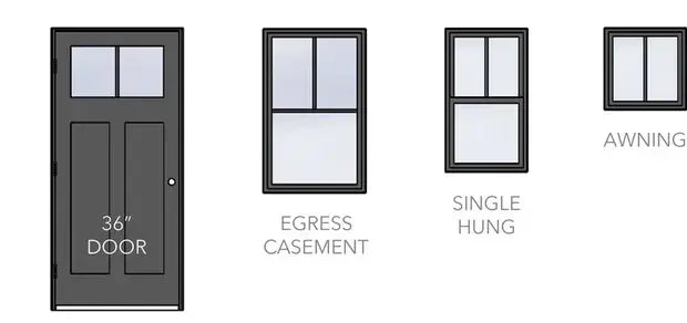 Craftsman window and door silhouettes