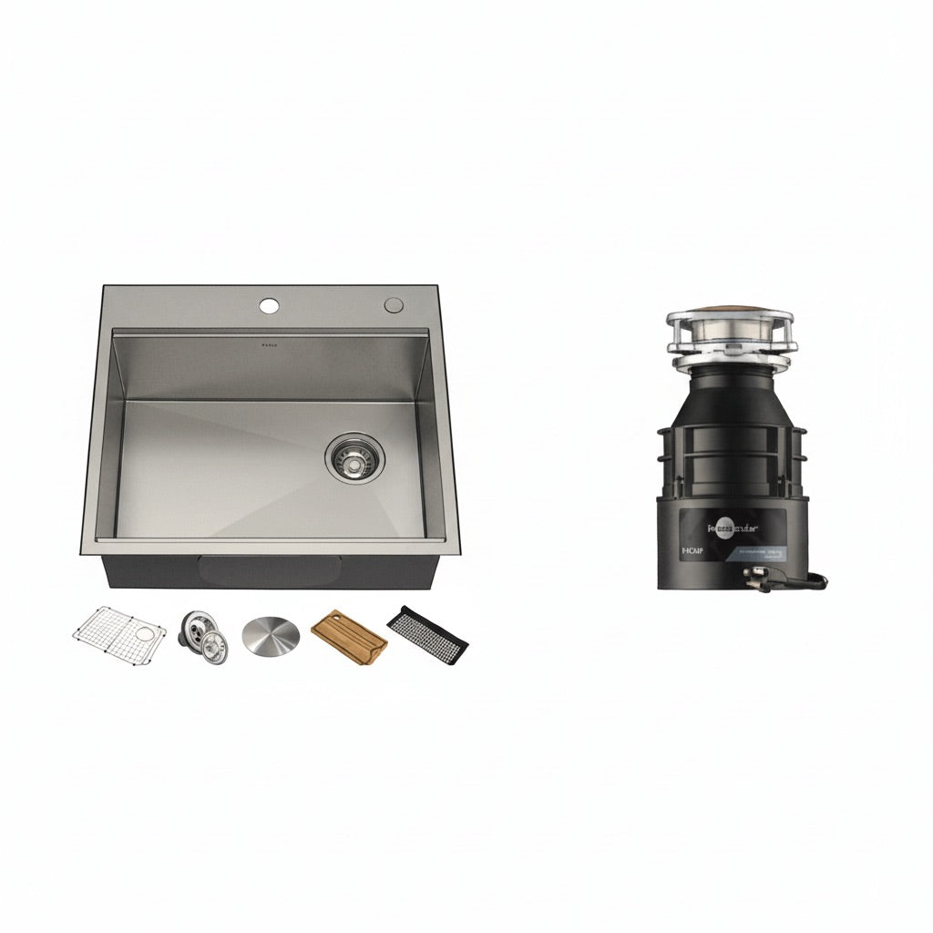 25" Stainless Steel Sink and Disposal
