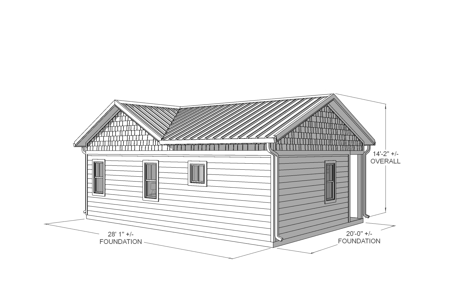 larch 490 craftsman back technical drawing
