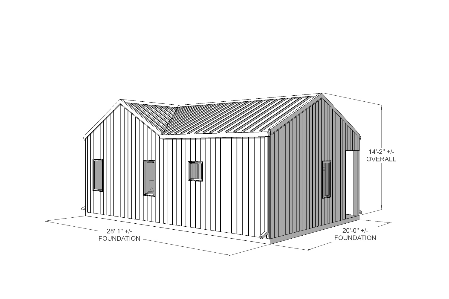 larch 490 modern back technical drawing