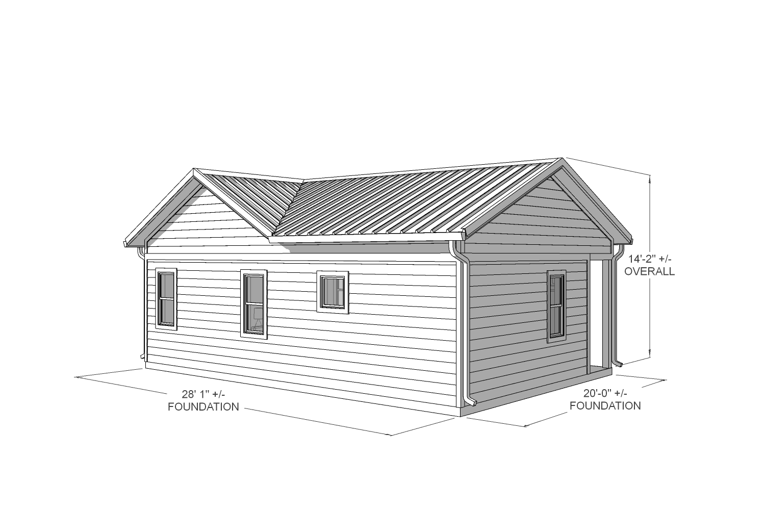 larch 490 traditional back technical drawing