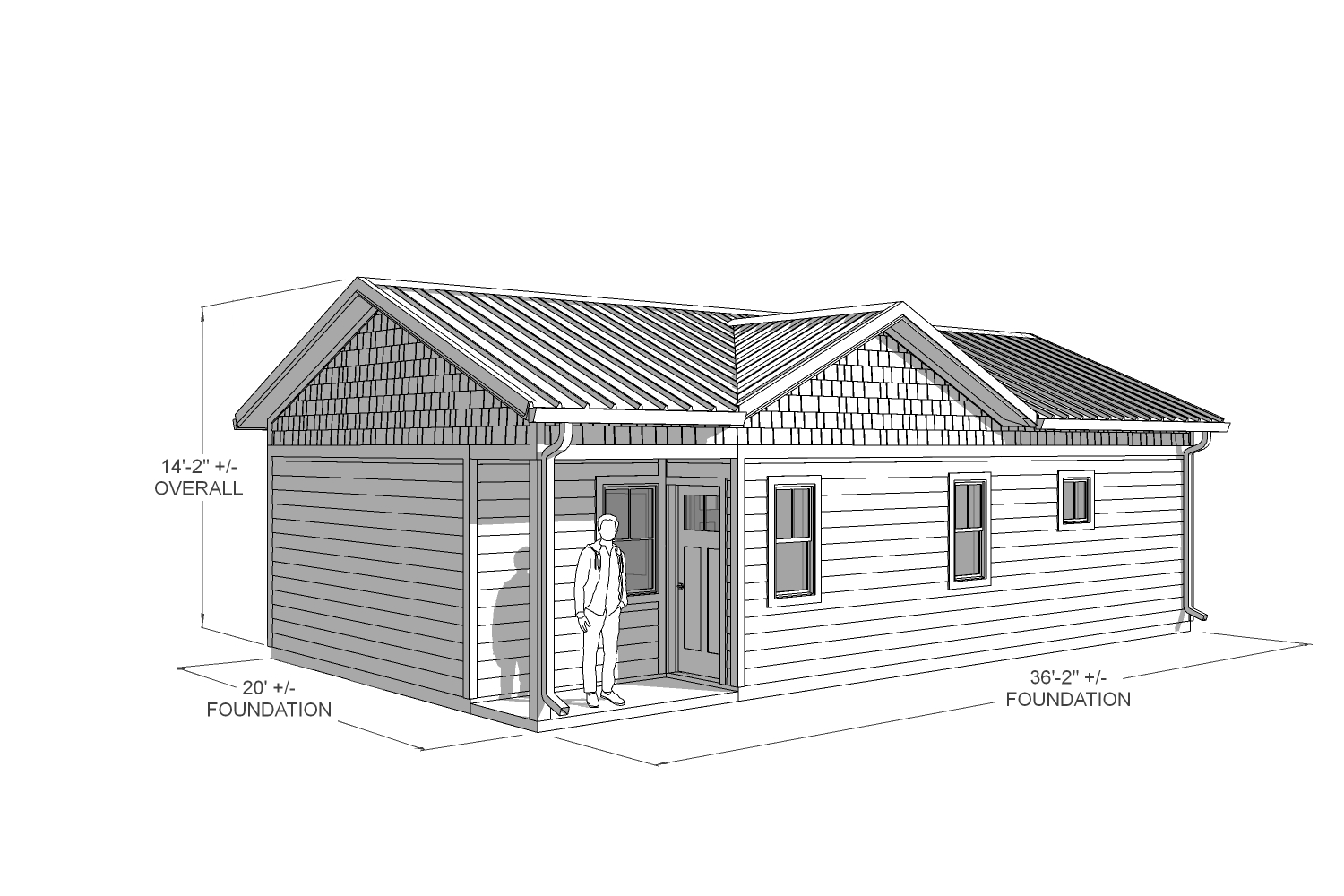 Laurel 618 Craftsman back dimension drawing