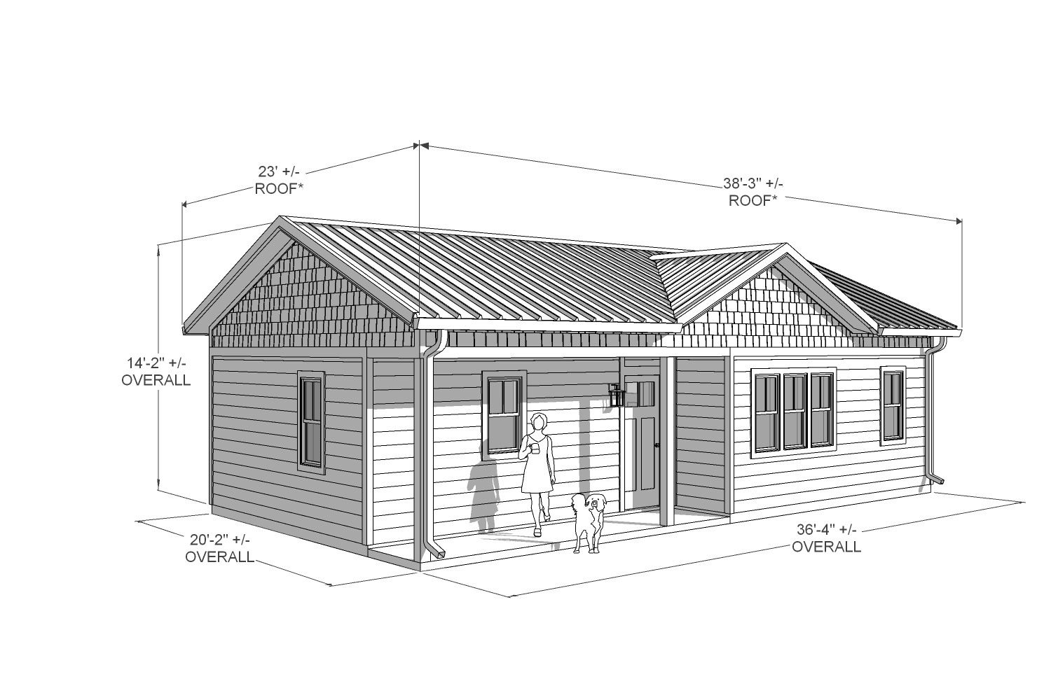 Laurel 618 Craftsman front dimension drawing