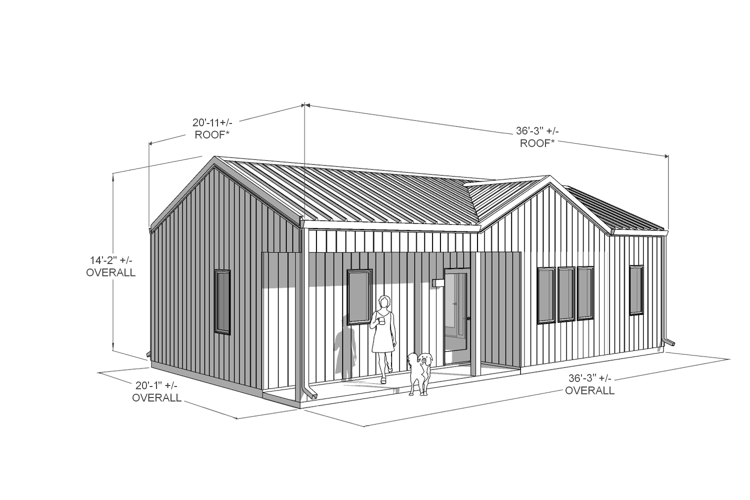 Laurel 618 Modern front dimension drawing