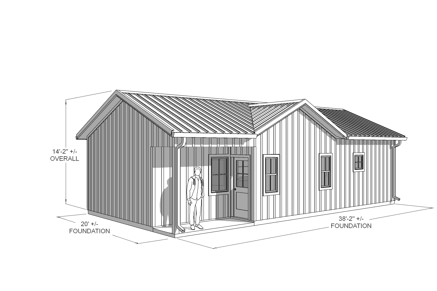 Laurel 650 Farmhouse back dimension drawing