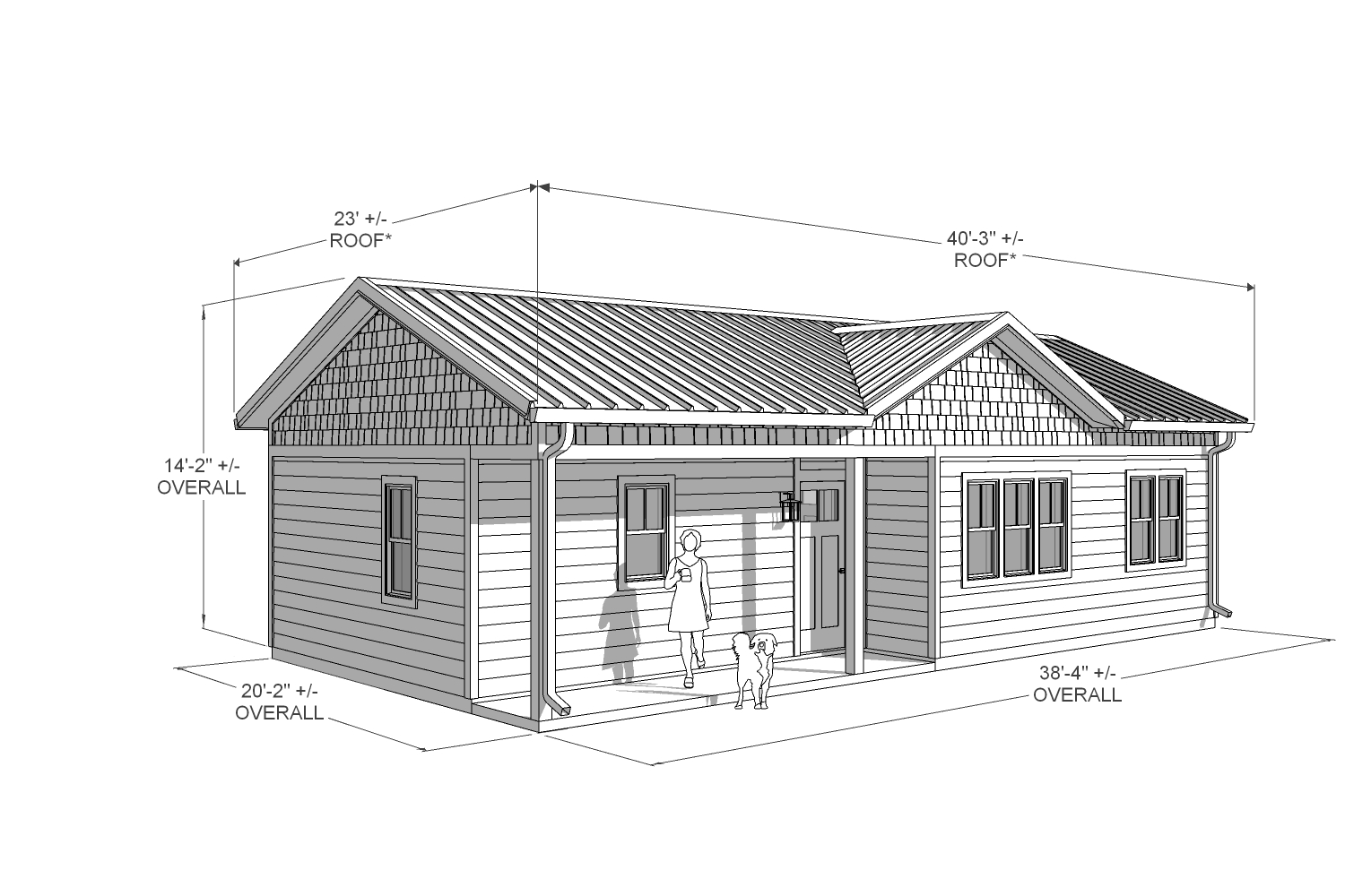 Laurel 650 Craftsman front dimension drawing