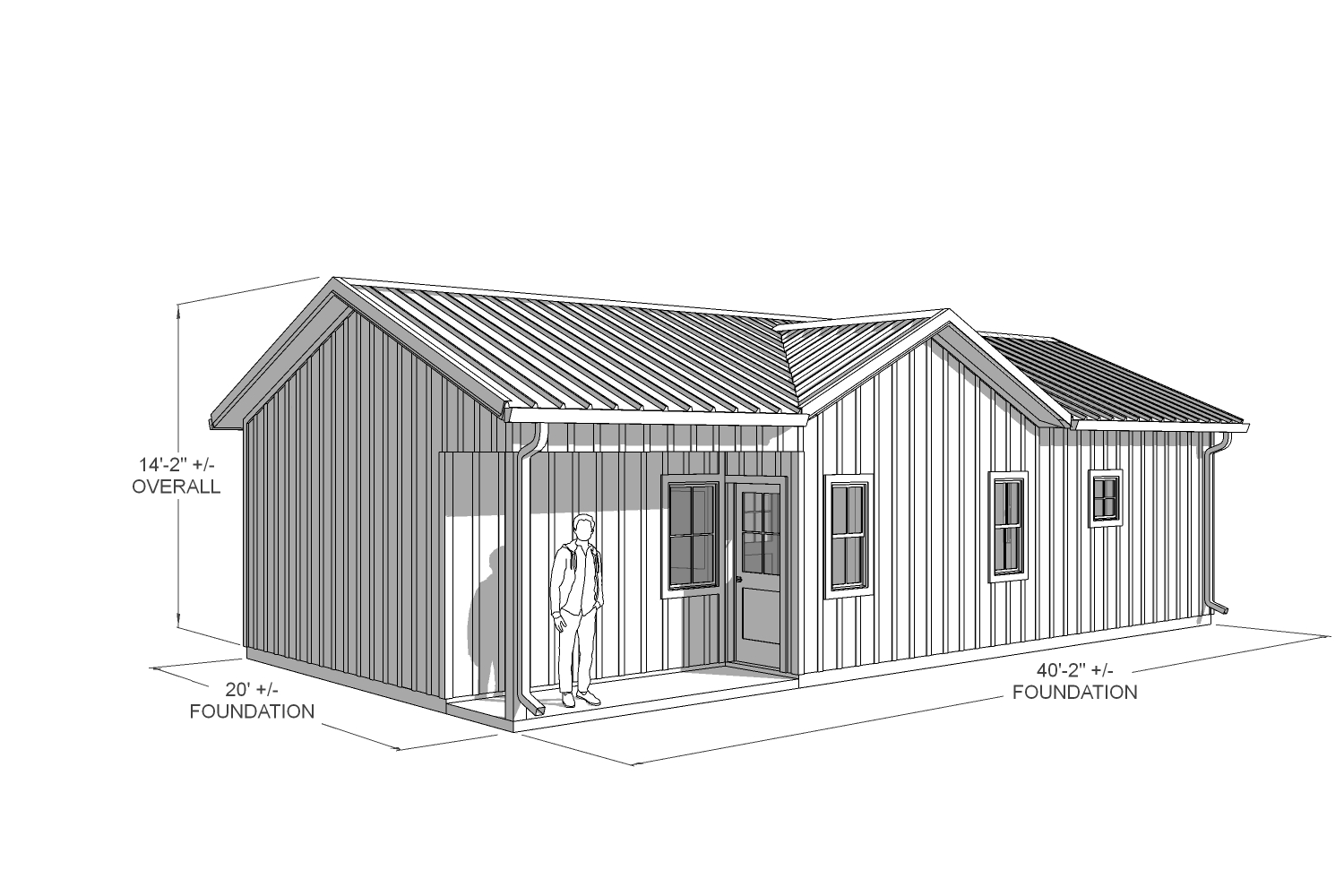 Laurel 682 Farmhouse back dimension drawing