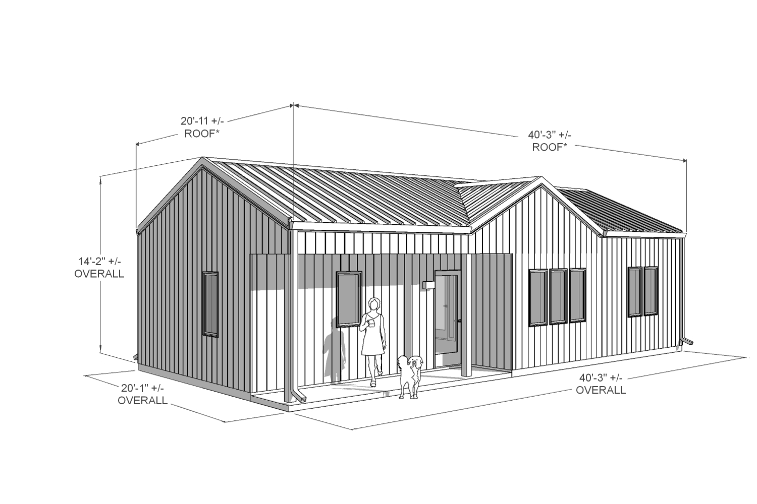 Laurel 682 Modern front dimension drawing