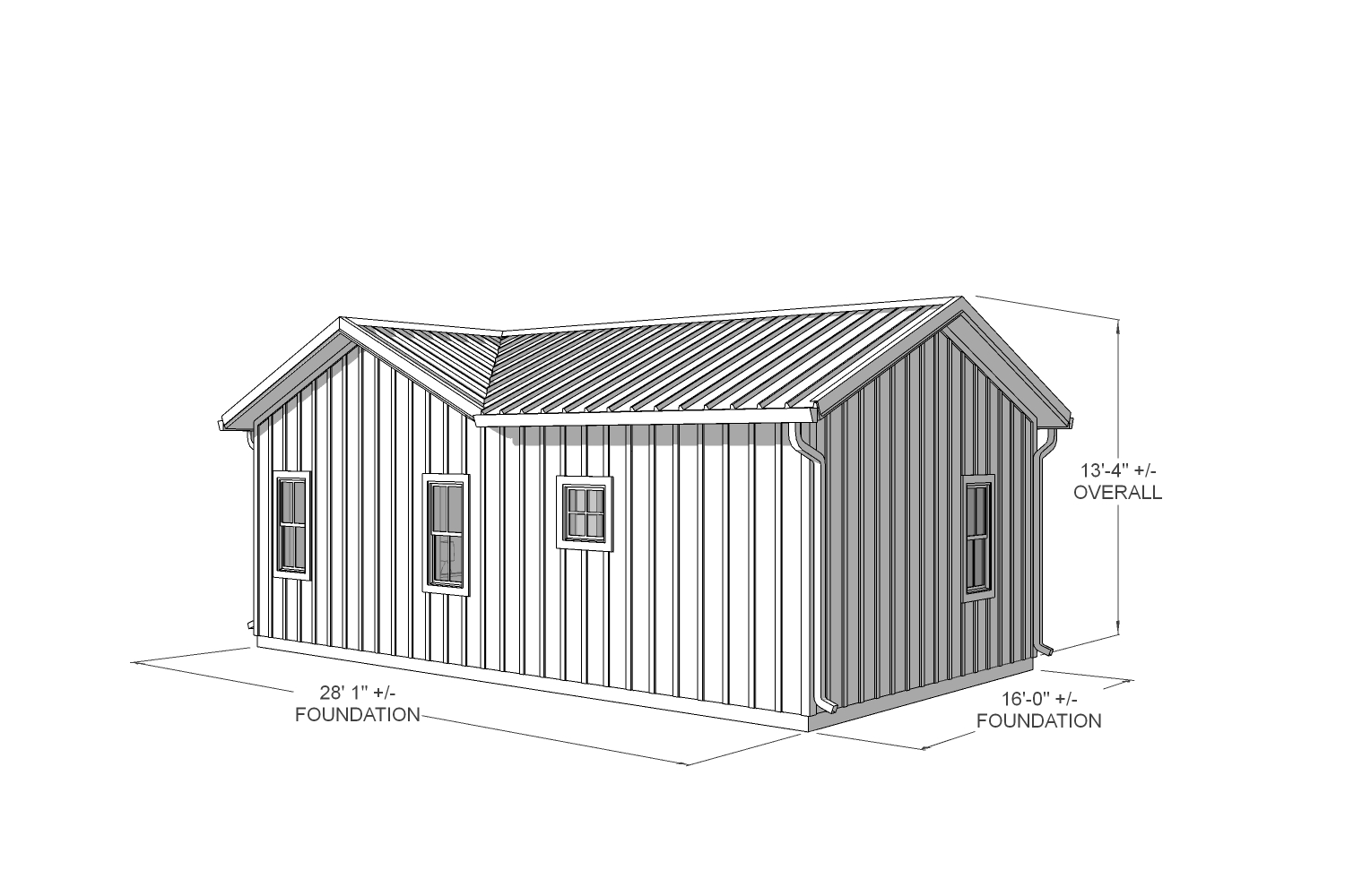 robinia 450 farmhouse back technical drawing