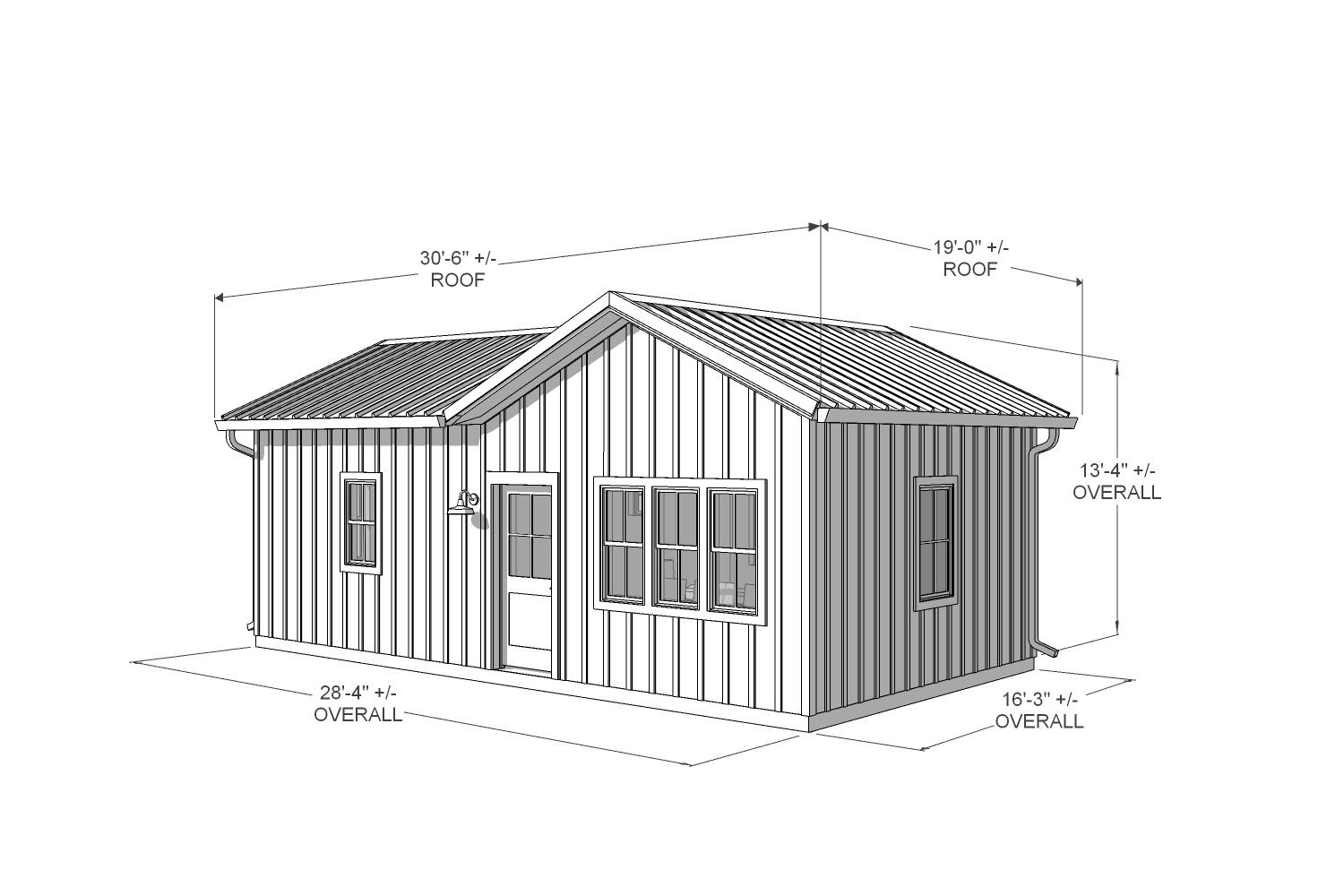 robinia 450 farmhouse front technical drawing