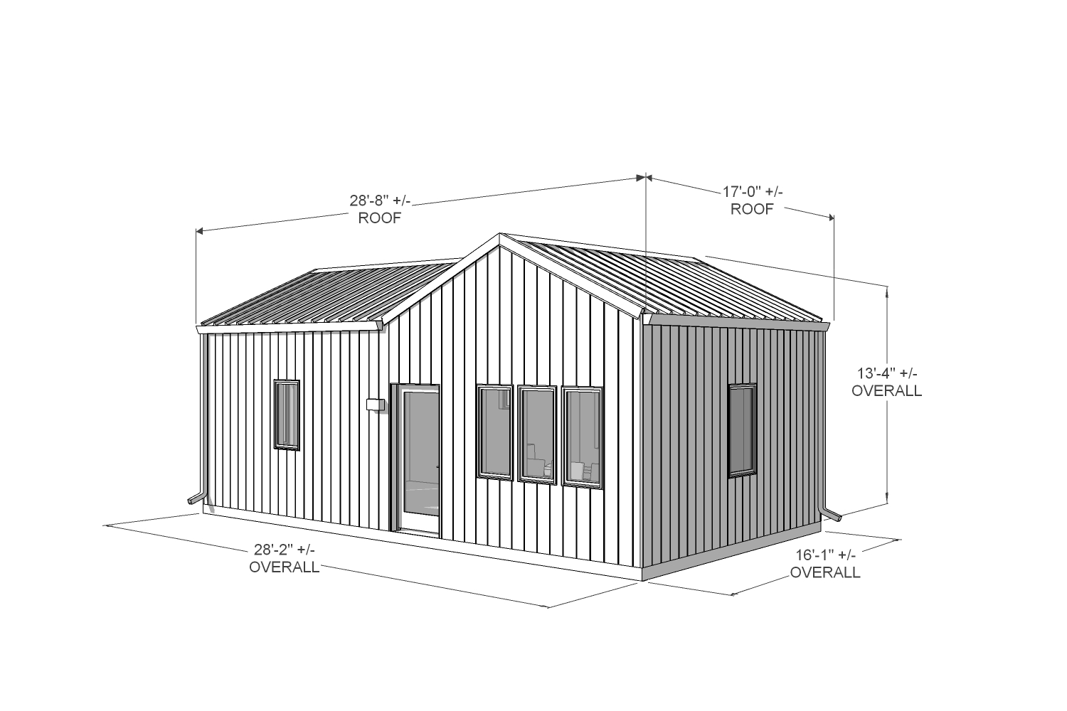 robinia 450 modern front technical drawing